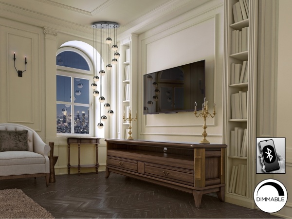 Подвесной светильник Sphere LED 14L Ø51 DIM BLUETOOTH хром от интернет-магазина IDODOM.RU