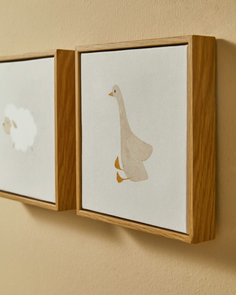 Картина Milu бежевая с изображением гуся 20 х 20 см от интернет-магазина IDODOM.RU