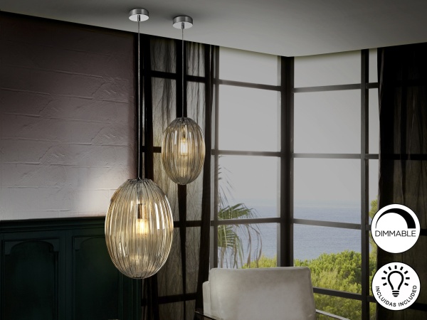 Подвесной светильник Ovila янтарный 1L 20 см от интернет-магазина IDODOM.RU