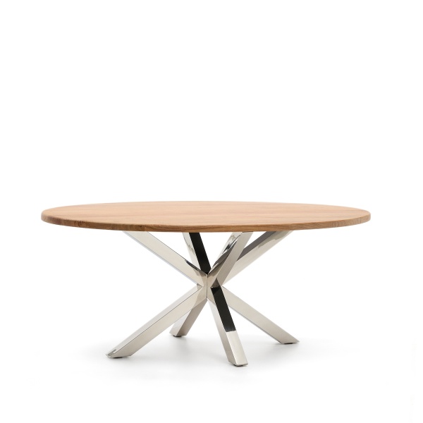 Овальный стол ARYA Argo из массива акации и нержавеющей стали 200x100 от интернет-магазина IDODOM.RU