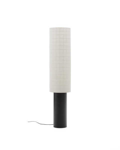 Напольная лампа Dulan из черного металла с абажуром из хлопка от интернет-магазина IDODOM.RU