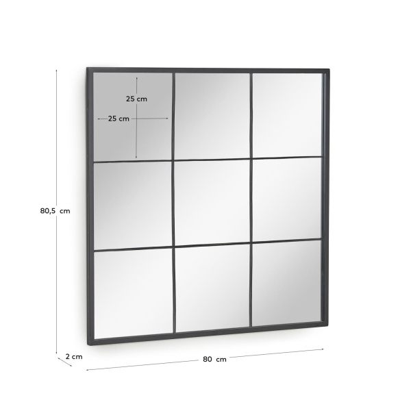 Зеркало настенное Ulrica черное металлическое 80 x 80 см от интернет-магазина IDODOM.RU