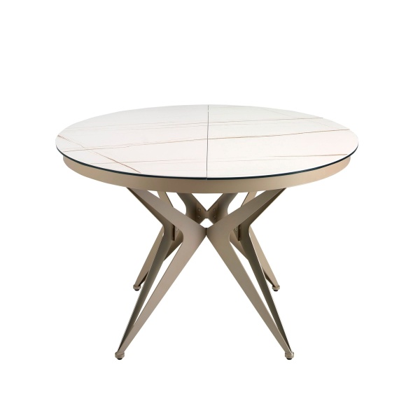 Круглый раздвижной обеденный стол 1119/MC22018DT из мраморной керамики и стали от интернет-магазина IDODOM.RU