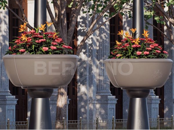 Подвесная цветочная конструкция из двух получаш с креплениями Площадь Искусств Graphite от интернет-магазина IDODOM.RU