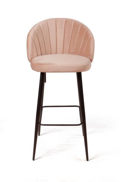 Стул барный Mont Blanc, бархат бежевый 5 / черный конус от интернет-магазина IDODOM.RU