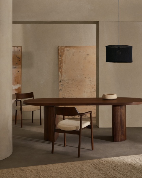 Подвесной светильник Mariela из льна с черной отделкой Ø 50 x 30 см от интернет-магазина IDODOM.RU