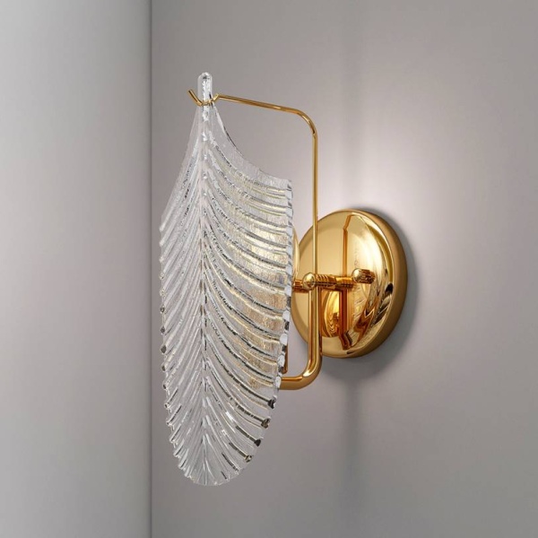 Бра Cloyd BONGA-A W1 / выс. 29 см - золото - бесцвет. стекло (арт.20182) от интернет-магазина IDODOM.RU