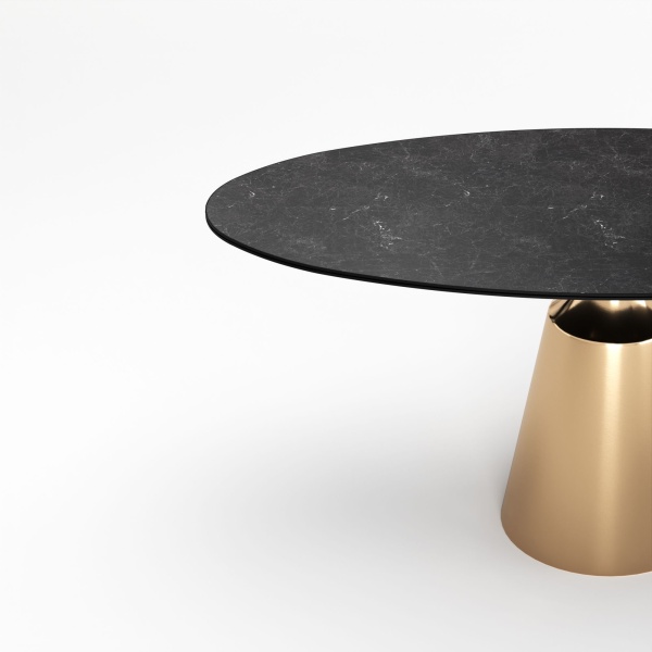 Стол овальный Lucas 160, керамика матовая, черная от интернет-магазина IDODOM.RU