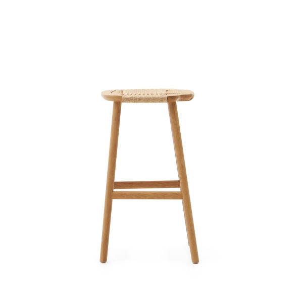 Табурет Enit из бежевой веревки и массива дуба с натуральной отделкой, 65 см от интернет-магазина IDODOM.RU
