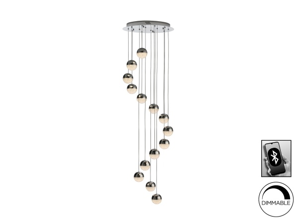 Подвесной светильник Sphere LED 14L Ø51 DIM BLUETOOTH хром от интернет-магазина IDODOM.RU