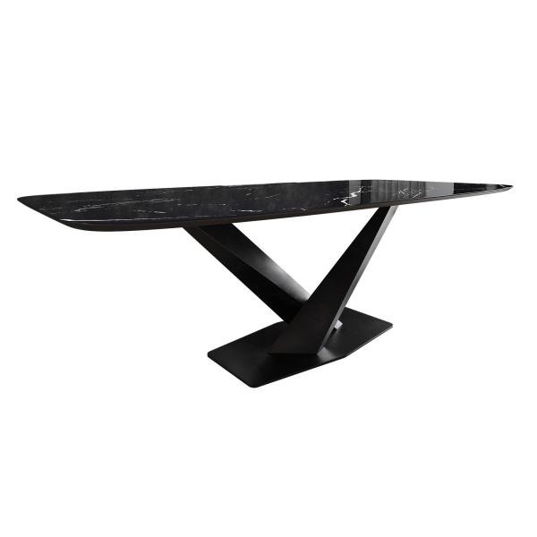 Стол Toros 180 овальный, керамика глянцевая черная от интернет-магазина IDODOM.RU