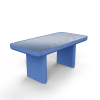 Стол Grace большой со стеклом Wave Blue