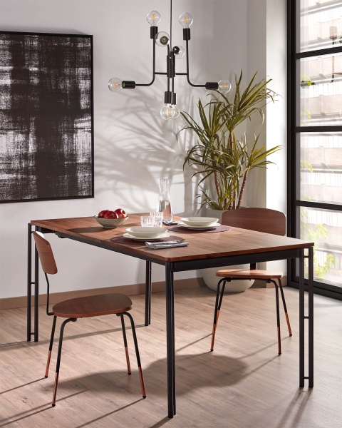 Стул Okay из черного металла и дерева ореха от интернет-магазина IDODOM.RU