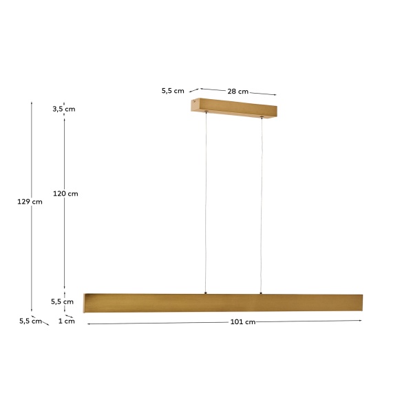 Подвесной светильник Boadella из алюминия с золотой отделкой от интернет-магазина IDODOM.RU