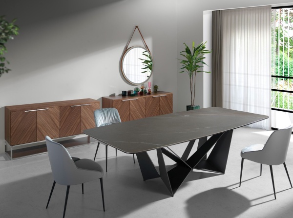 Сервант 3233/MK1502A из ореха и хромированной стали от интернет-магазина IDODOM.RU