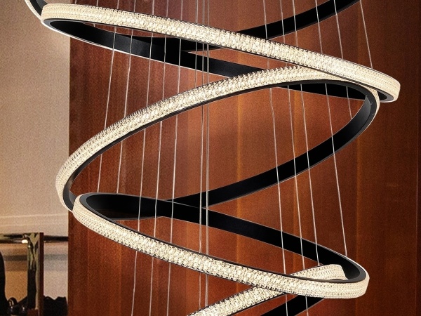 Люстра Ring 8 колец черная 4000K DIM от интернет-магазина IDODOM.RU