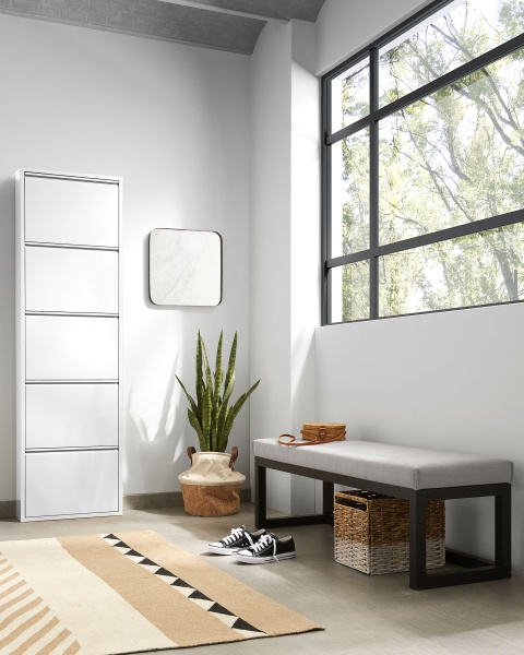 Банкетка Yola серая 128 см от интернет-магазина IDODOM.RU