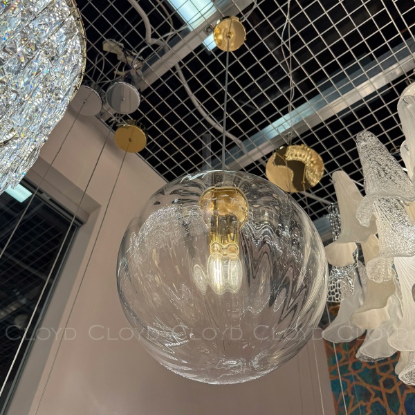 Подвесной светильник Cloyd BRINN-B P1 / Ø30 см - золото - прозрачн. стекло (арт.11597) от интернет-магазина IDODOM.RU