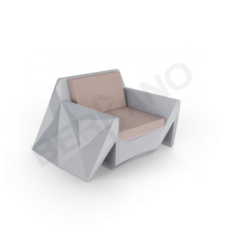 Кресло Quaro с подушками Concrete Gray, Cappuccino