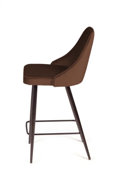 Стул полубарный Oliver, бархат коричневый 12/ чёрный конус от интернет-магазина IDODOM.RU