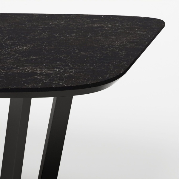 Стол овальный BENZ 160, керамика матовая, черная от интернет-магазина IDODOM.RU