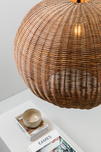 Подвесной светильник Haka черный/ротанг ø53 см от интернет-магазина IDODOM.RU