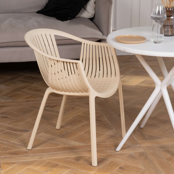 Стул  с подлокотниками EPOS, пластик бежевый от интернет-магазина IDODOM.RU