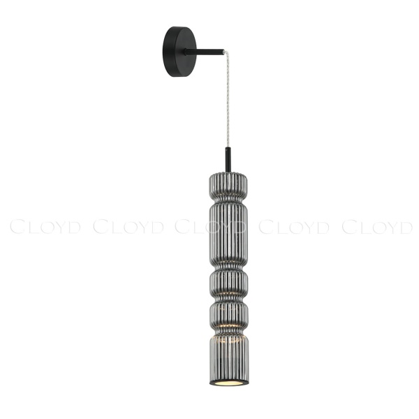 Подвесной светильник Cloyd HOW P1 / выс. 39 см - черный - дымчатое стекло (арт.11603) от интернет-магазина IDODOM.RU