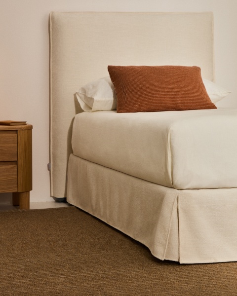 Основание кровати Jaira со съемным чехлом из белого шенилла для матраса 90 х 200 см от интернет-магазина IDODOM.RU