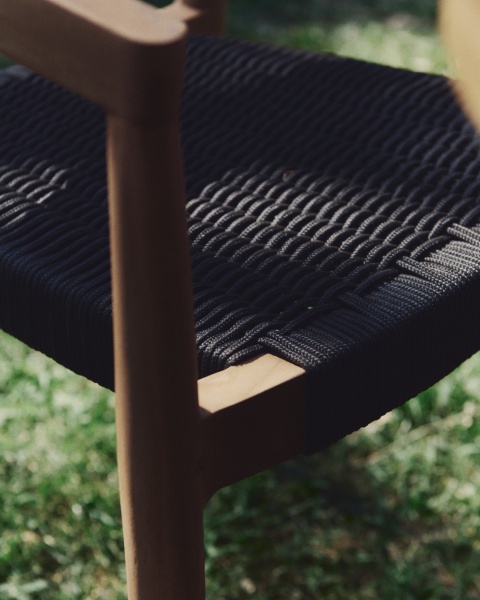 Ydalia Садовый стул из натурального тика и черной веревки от интернет-магазина IDODOM.RU