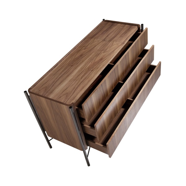 Комод 7139/MC2201DR из ореха и затемненной стали от интернет-магазина IDODOM.RU