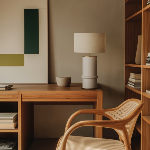 Настольная лампа Bambu черный металл с абажуром 801011/41 от интернет-магазина IDODOM.RU