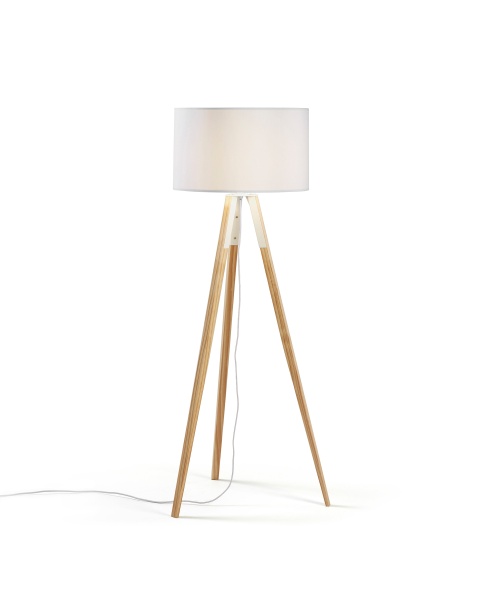 Торшер Uzagi белый и дерево от интернет-магазина IDODOM.RU