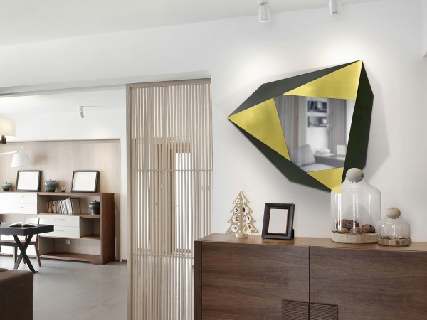 Зеркало-барельеф Facetas золотой/черный от интернет-магазина IDODOM.RU