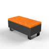 Скамейка Brick 120 графитового цвета, аксессуар оранжевого цвета