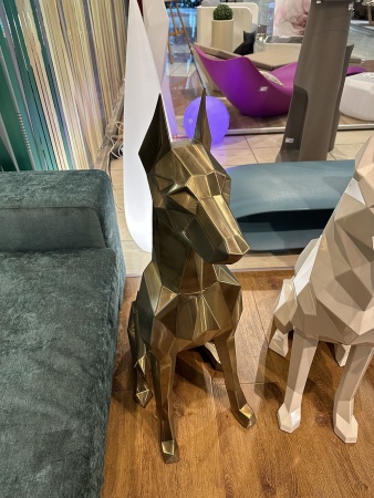 Доберман из нержавеющей  стали. Финиш: обжиг. Цвет: Золото. от интернет-магазина IDODOM.RU