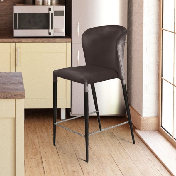 Стул полубарный Albert, бархат антрацит 14/опора конус от интернет-магазина IDODOM.RU