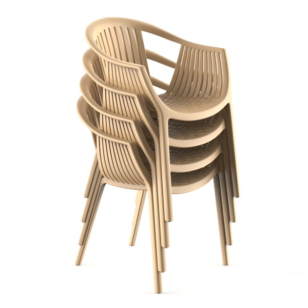 Стул  с подлокотниками EPOS, пластик бежевый от интернет-магазина IDODOM.RU