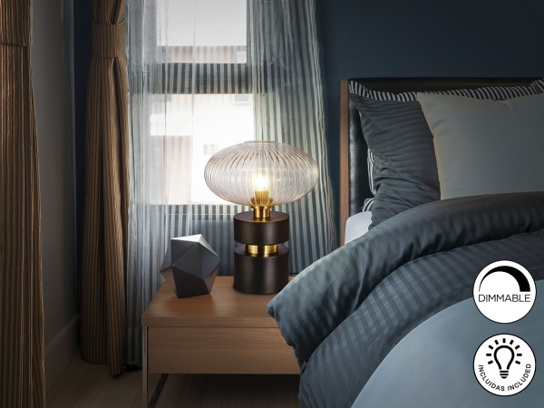 Настольная лампа Norma 1L черный / латунь от интернет-магазина IDODOM.RU