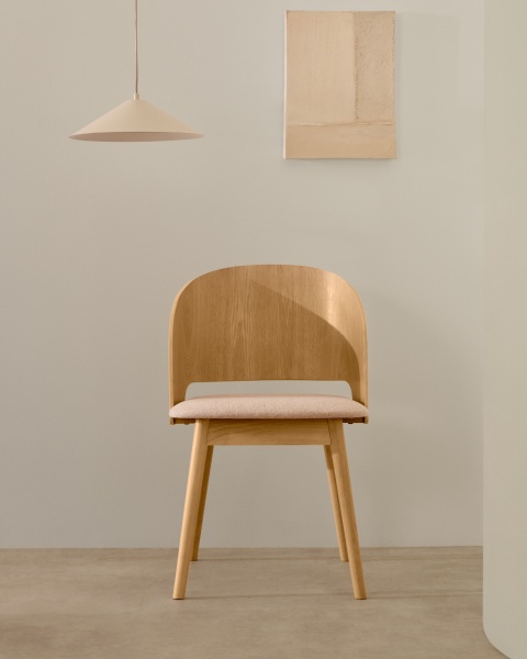 Стул Senoa из дерева в натуральном цвете и бежевого шенилла от интернет-магазина IDODOM.RU