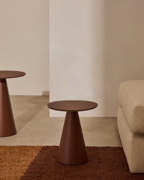 Журнальный столик Wilshire из стекла и стали терракотовый Ø30cm от интернет-магазина IDODOM.RU