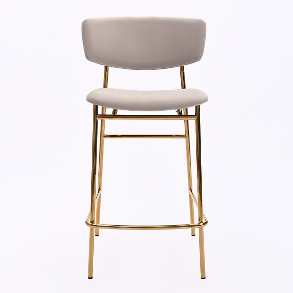 Стул полубарный Deimos, микровелюр серый, опоры золото от интернет-магазина IDODOM.RU