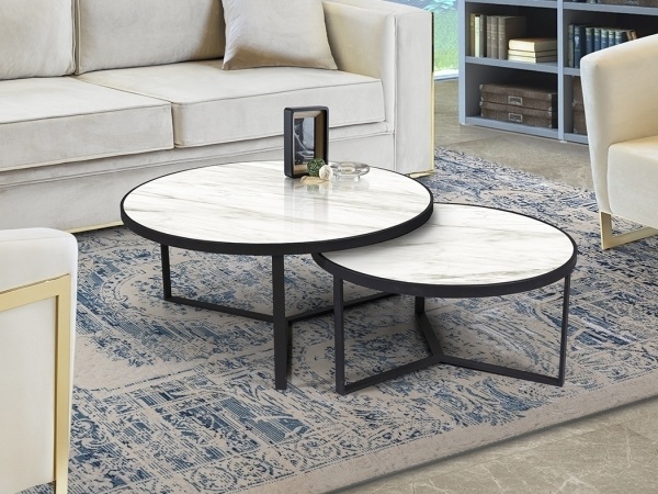 Набор столиков Naira из меламина с отделкой белый мрамор от интернет-магазина IDODOM.RU