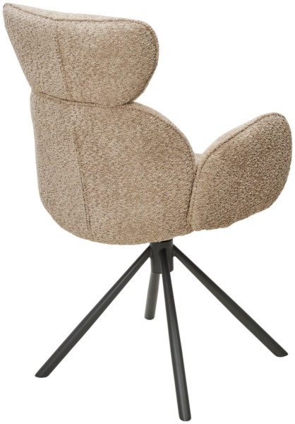 Стул с подлокотниками Harvi букле бежевый, поворотно-возвратный механизм 360 градусов от интернет-магазина IDODOM.RU