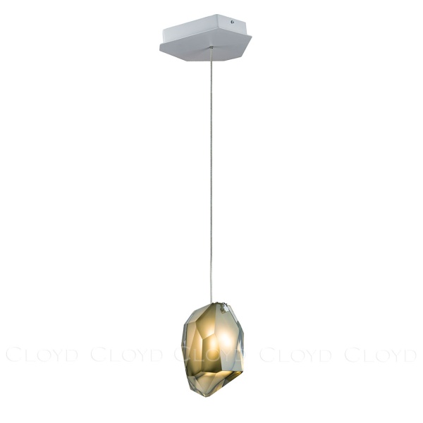 Подвесной светильник Cloyd VARELL P1 / шир. 20 см - хром - серое стекло (арт.11660) от интернет-магазина IDODOM.RU
