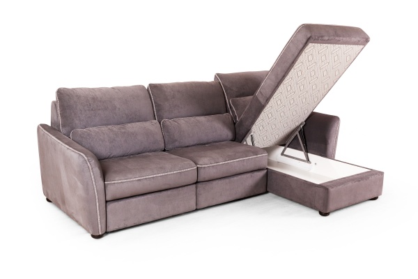 Marco диван-кровать с шезлонгом замша серый от интернет-магазина IDODOM.RU