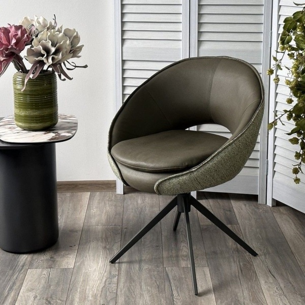 Стул Anna, ткань комби зеленый, поворотный механизм 360 градусов от интернет-магазина IDODOM.RU