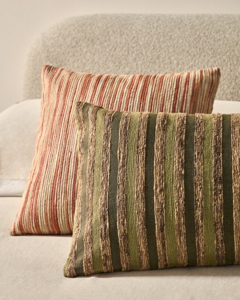 Чехол для подушки Dorevi из жаккарда в зеленую полоску 40 x 60 см от интернет-магазина IDODOM.RU