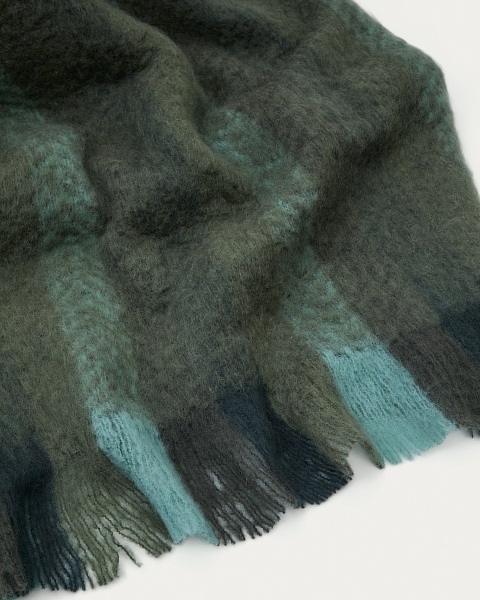 Плед Vilo из шерстяной смеси зеленый в полоску 130 x 170 от интернет-магазина IDODOM.RU