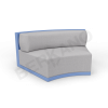 Диван полукруглый Fame с подушкой Wave Blue, Gray